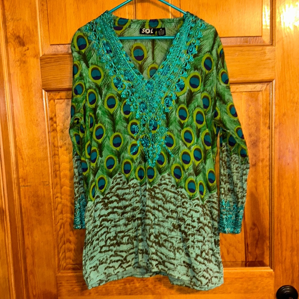 Sol Women’s Tunic or Swim cover up Size 1X -EUC